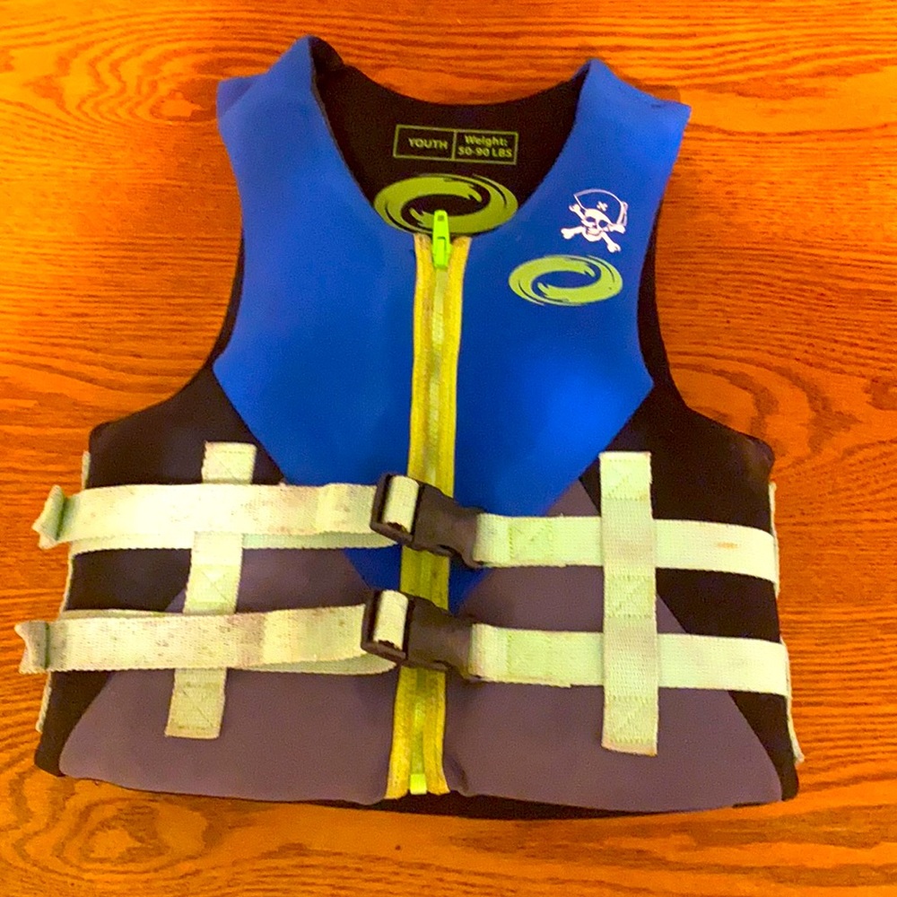 O’RAGEOUS Blue/Gray Youth 50-90 LBS Life Jacket